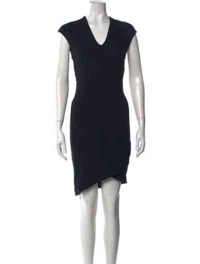 Pre-owned Helmut Lang V-neck Mini Dress In Black