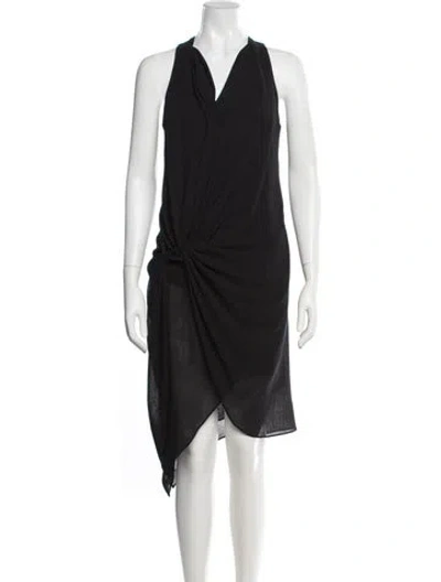 Pre-owned Helmut Lang V-neck Mini Dress In Black