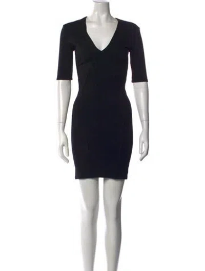 Pre-owned Helmut Lang V-neck Mini Dress In Black