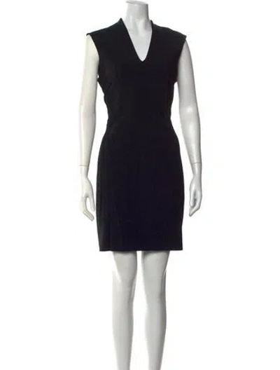 Pre-owned Helmut Lang V-neck Mini Dress In Black