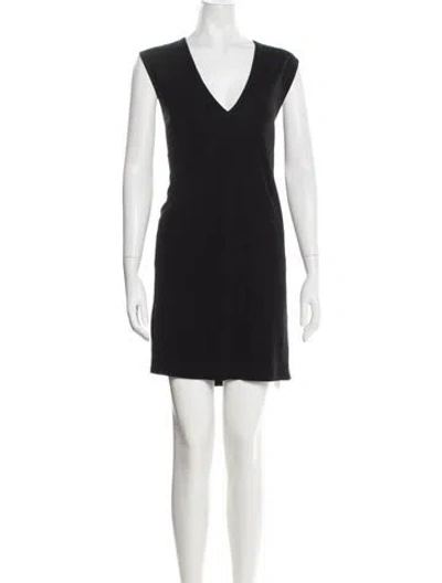 Pre-owned Helmut Lang V-neck Mini Dress In Black