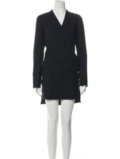 Pre-owned Helmut Lang V-neck Mini Dress In Black