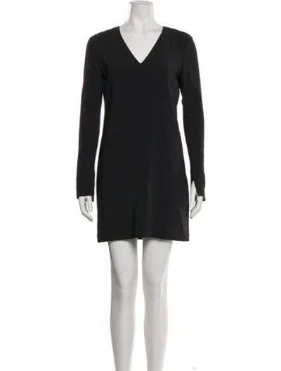 Pre-owned Helmut Lang V-neck Mini Dress In Blue