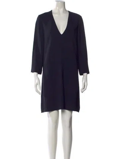Pre-owned Helmut Lang V-neck Mini Dress In Blue