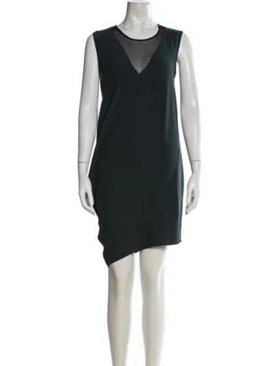 Pre-owned Helmut Lang V-neck Mini Dress In Blue