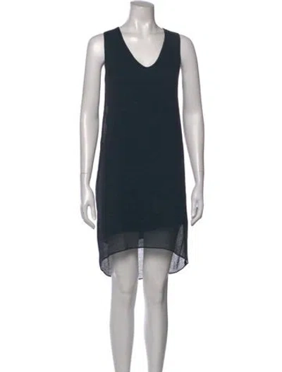 Pre-owned Helmut Lang V-neck Mini Dress In Blue