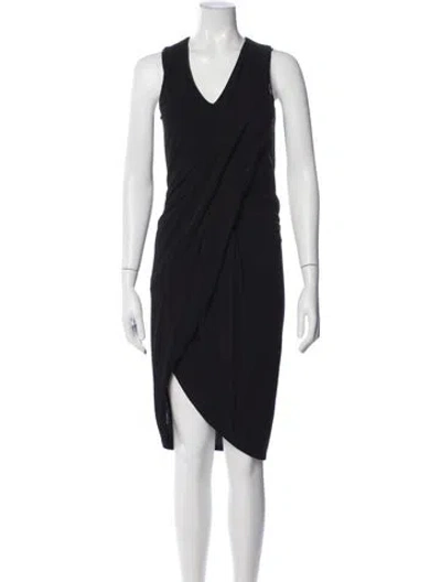 Pre-owned Helmut Lang V-neck Mini Dress In Blue