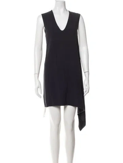 Pre-owned Helmut Lang V-neck Mini Dress In Blue