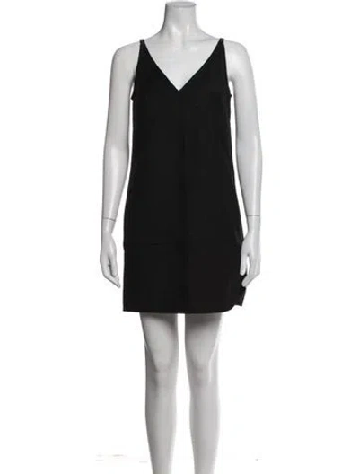 Pre-owned Helmut Lang V-neck Mini Dress In Blue