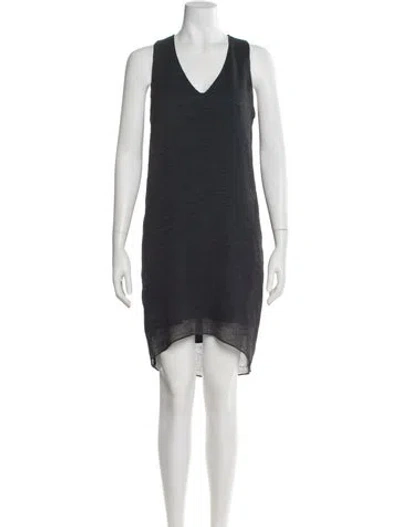 Pre-owned Helmut Lang V-neck Mini Dress In Gray