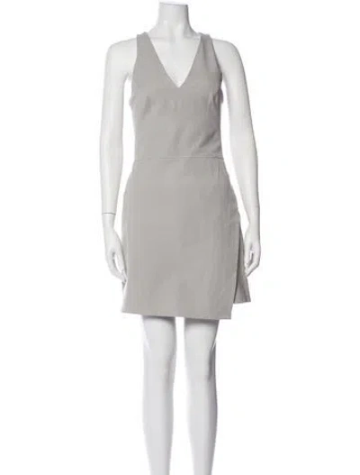 Pre-owned Helmut Lang V-neck Mini Dress In Gray