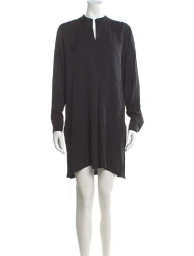 Pre-owned Helmut Lang V-neck Mini Dress In Gray