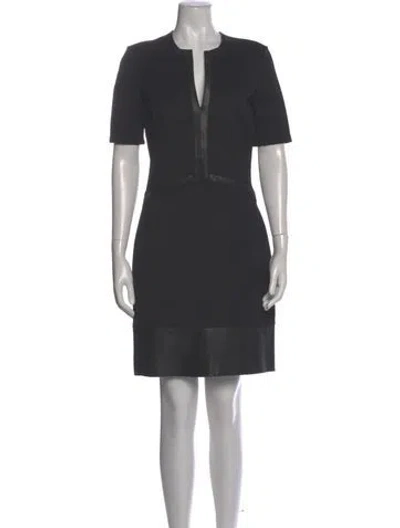 Pre-owned Helmut Lang V-neck Mini Dress In Gray