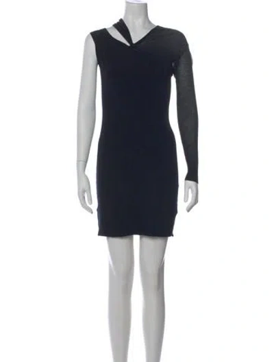 Pre-owned Helmut Lang V-neck Mini Dress In Gray