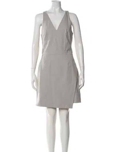 Pre-owned Helmut Lang V-neck Mini Dress In Gray