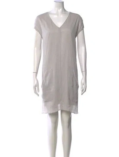 Pre-owned Helmut Lang V-neck Mini Dress In Gray