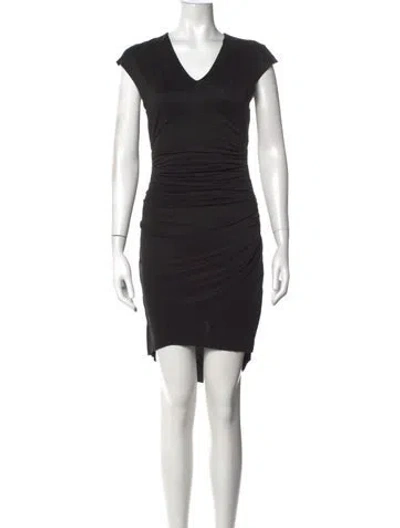 Pre-owned Helmut Lang V-neck Mini Dress In Grey