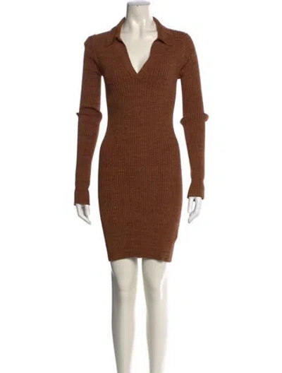 Pre-owned Helmut Lang V-neck Mini Dress In Neutral