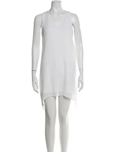 Pre-owned Helmut Lang V-neck Mini Dress In Neutral
