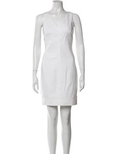 Pre-owned Helmut Lang V-neck Mini Dress In Neutral