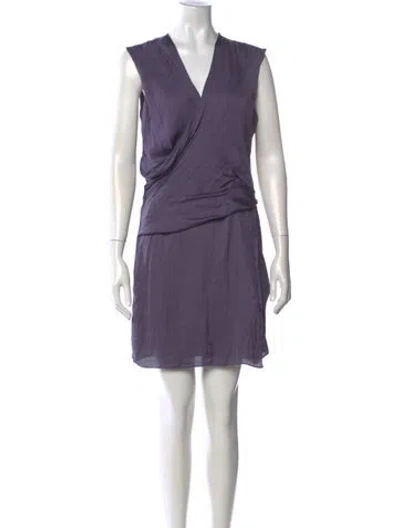 Pre-owned Helmut Lang V-neck Mini Dress In Purple