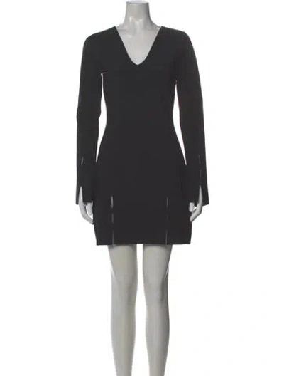 Pre-owned Helmut Lang V-neck Mini Dress W/ Tags In Black