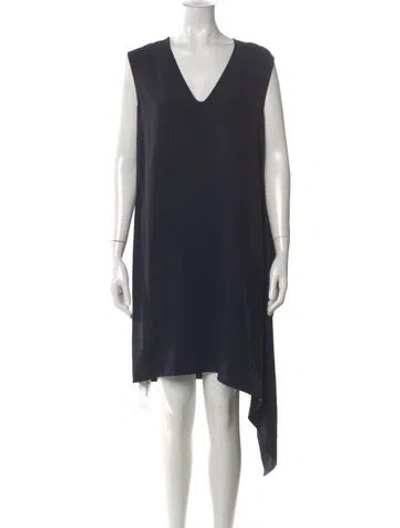 Pre-owned Helmut Lang V-neck Mini Dress W/ Tags In Blue