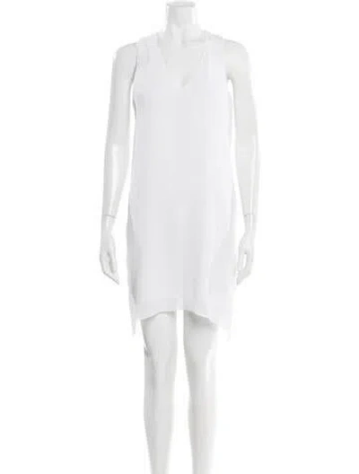 Pre-owned Helmut Lang V-neck Mini Dress In White