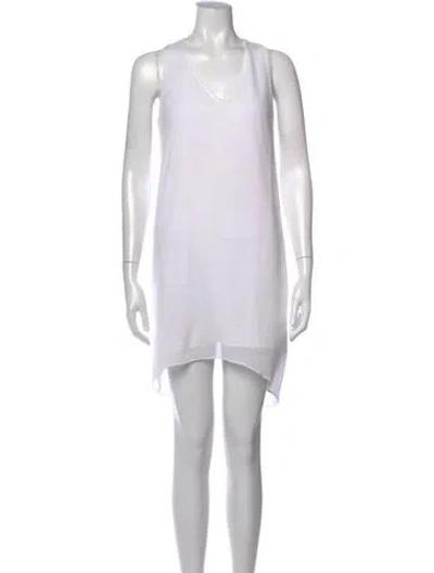 Pre-owned Helmut Lang V-neck Mini Dress In White