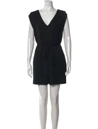 Pre-owned Helmut Lang V-neck Romper In Black