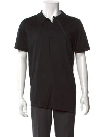 Pre-owned Helmut Lang V-neck Short Sleeve Polo Shirt In Black