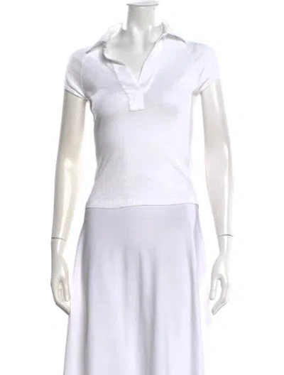 Pre-owned Helmut Lang V-neck Short Sleeve Polo In White