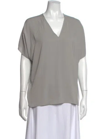 Pre-owned Helmut Lang V-neck Short Sleeve Top In Gray