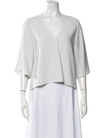 Pre-owned Helmut Lang V-neck Short Sleeve Top In Neutrals