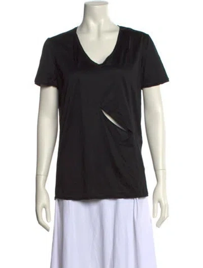 Pre-owned Helmut Lang V-neck Short Sleeve T-shirt In Black