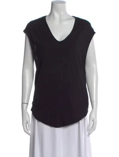 Pre-owned Helmut Lang V-neck Short Sleeve T-shirt In Black