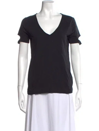 Pre-owned Helmut Lang V-neck Short Sleeve T-shirt In Black