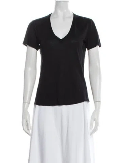 Pre-owned Helmut Lang V-neck Short Sleeve T-shirt In Black