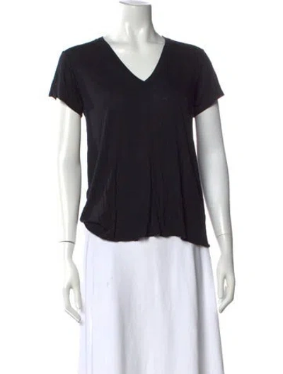 Pre-owned Helmut Lang V-neck Short Sleeve T-shirt In Black