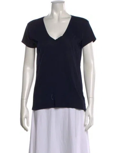 Pre-owned Helmut Lang V-neck Short Sleeve T-shirt In Black