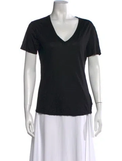 Pre-owned Helmut Lang V-neck Short Sleeve T-shirt In Black