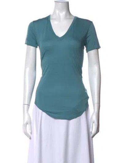 Pre-owned Helmut Lang V-neck Short Sleeve T-shirt In Blue