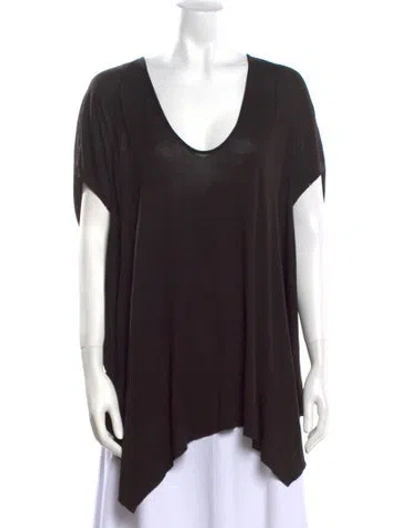 Pre-owned Helmut Lang V-neck Short Sleeve T-shirt In Brown