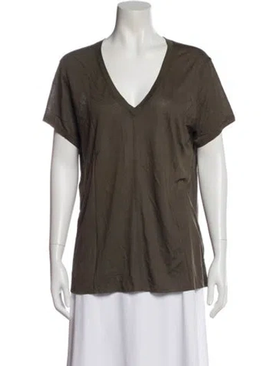 Pre-owned Helmut Lang V-neck Short Sleeve T-shirt In Green