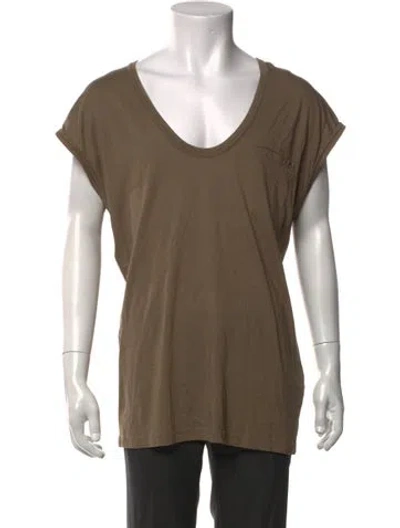 Pre-owned Helmut Lang V-neck Short Sleeve T-shirt In Neutral