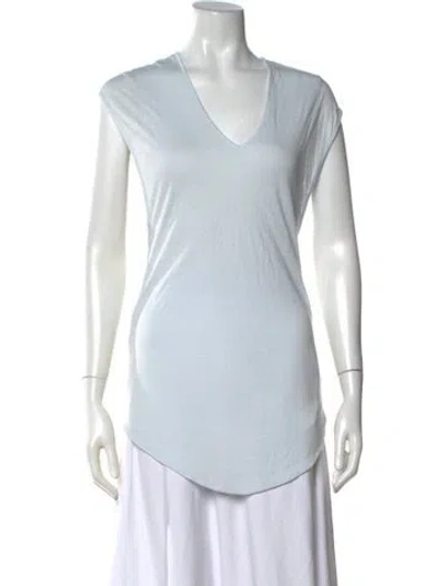 Pre-owned Helmut Lang V-neck Short Sleeve T-shirt W/ Tags In Blue