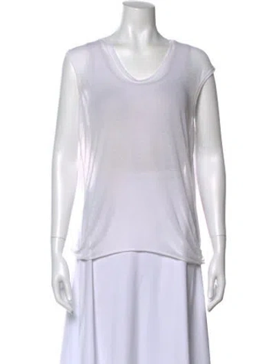 Pre-owned Helmut Lang V-neck Short Sleeve T-shirt In White