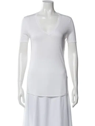 Pre-owned Helmut Lang V-neck Short Sleeve T-shirt In White