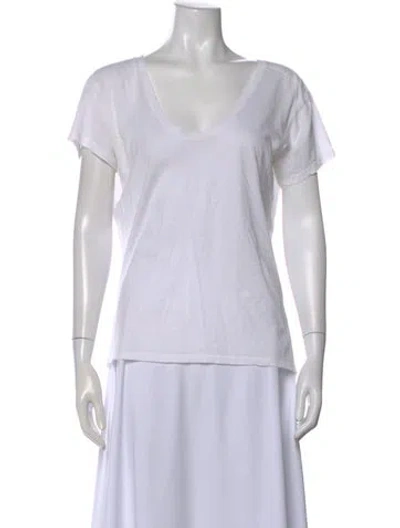 Pre-owned Helmut Lang V-neck Short Sleeve T-shirt In White