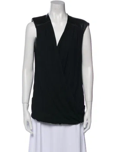 Pre-owned Helmut Lang V-neck Sleeveless Blouse In Black